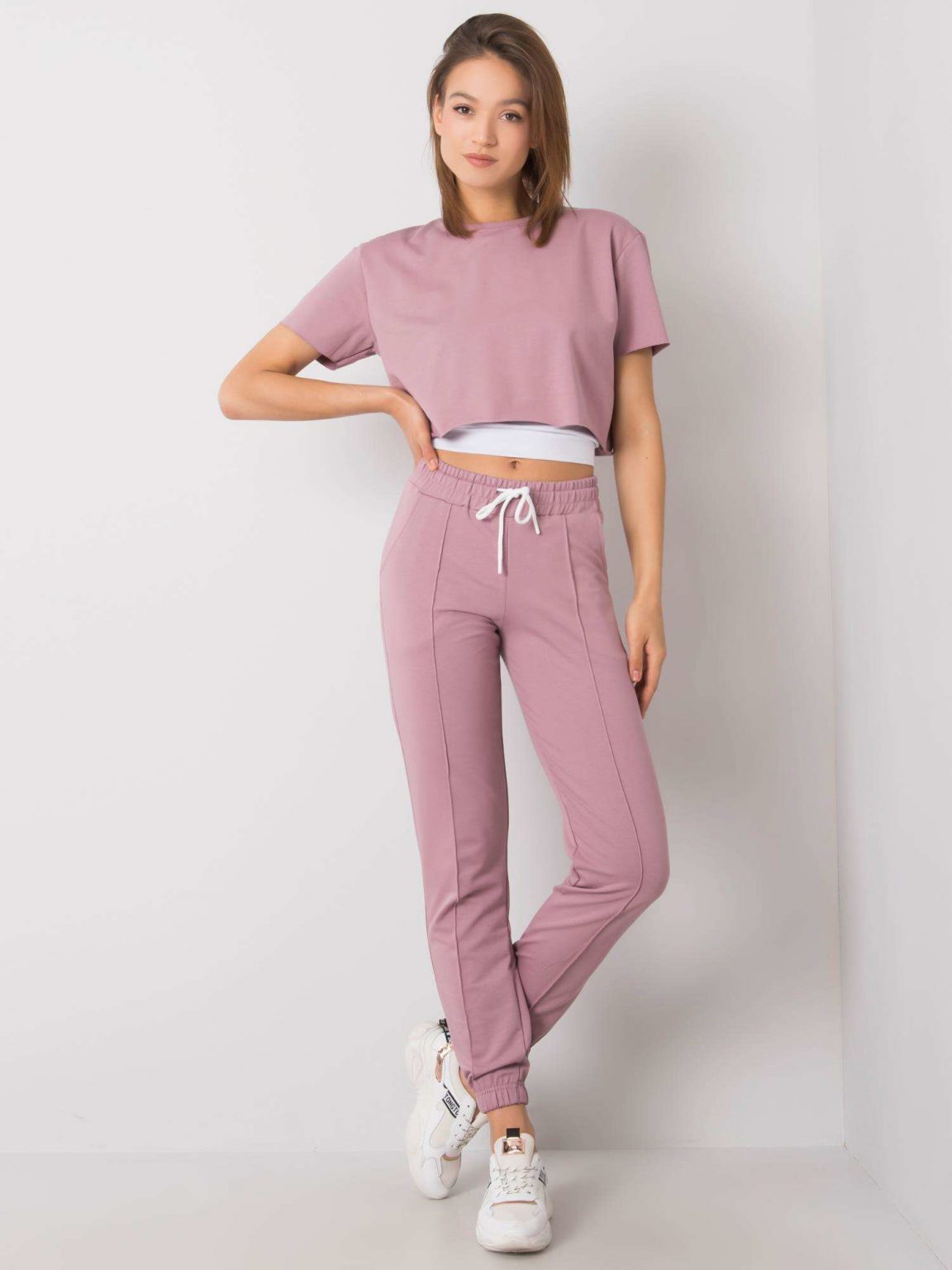 Brudnoróżowy komplet damski Alida RUE PARIS