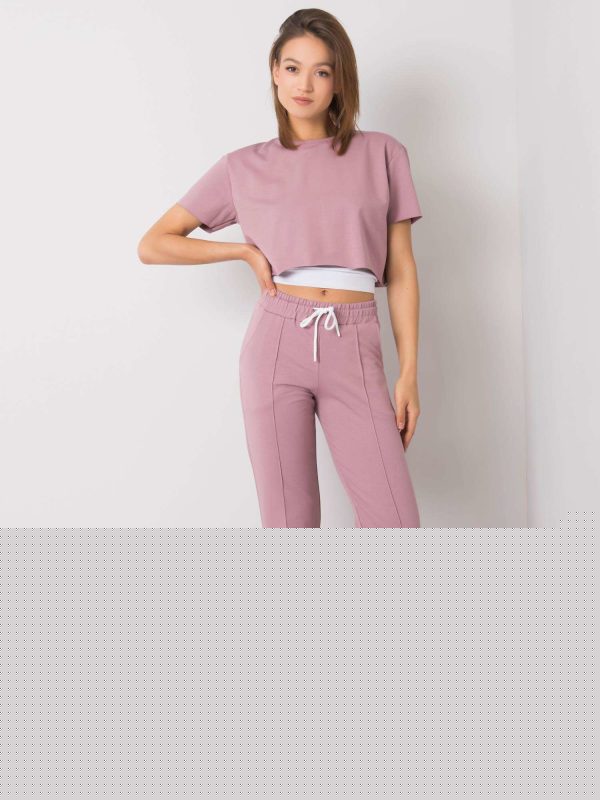 Brudnoróżowy komplet damski Alida RUE PARIS