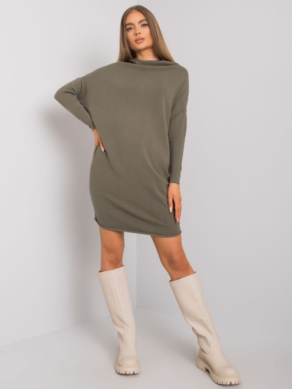 Khaki sukienka dzianinowa Lisle OCH BELLA