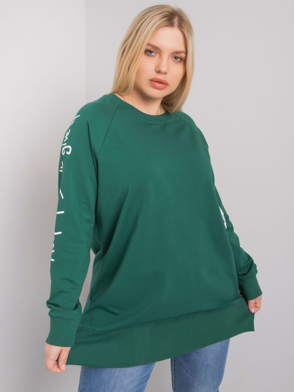 Ciemnozielona tunika dresowa plus size Parma