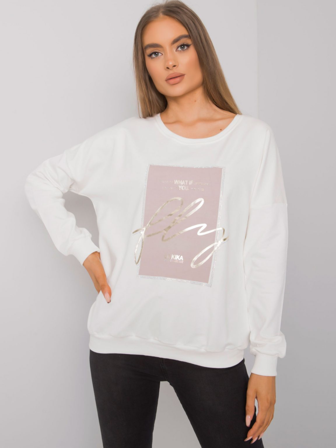 Ecru bluza damska z nadrukiem Salisbury