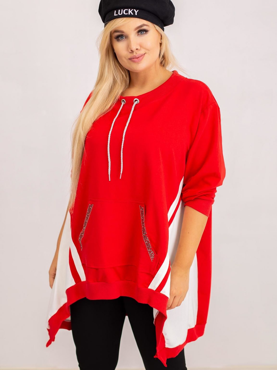 Czerwona bluza plus size Later