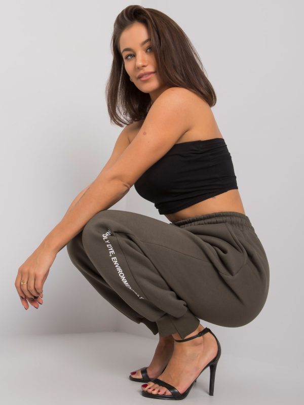 Ciemne khaki damskie spodnie dresowe Atlanta