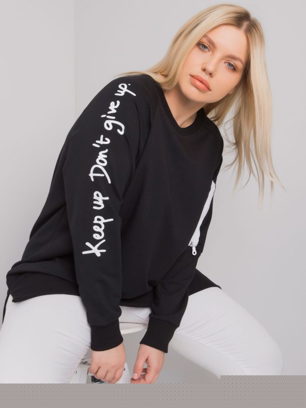 Czarna tunika dresowa plus size Parma