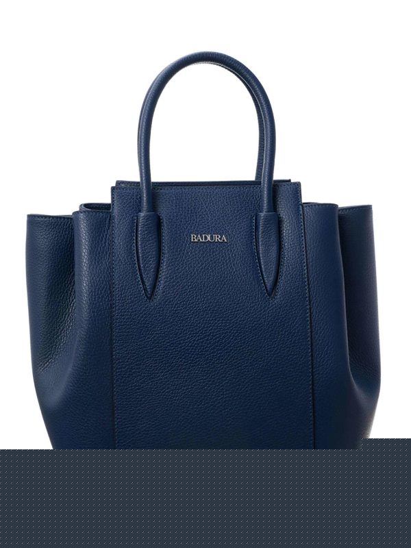 Ciemnoniebieska skórzana torba BADURA