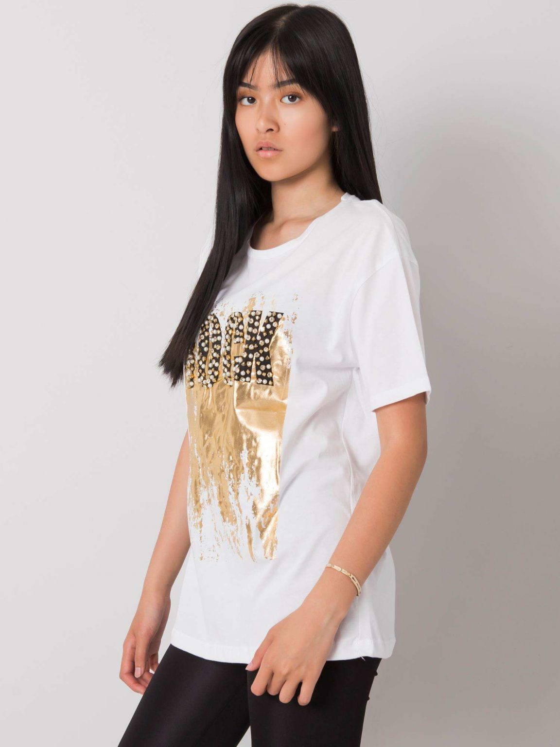 Biały t-shirt z nadrukiem Ginger