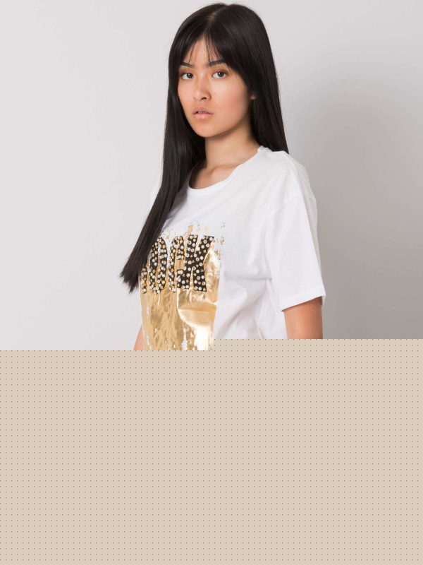 Biały t-shirt z nadrukiem Ginger