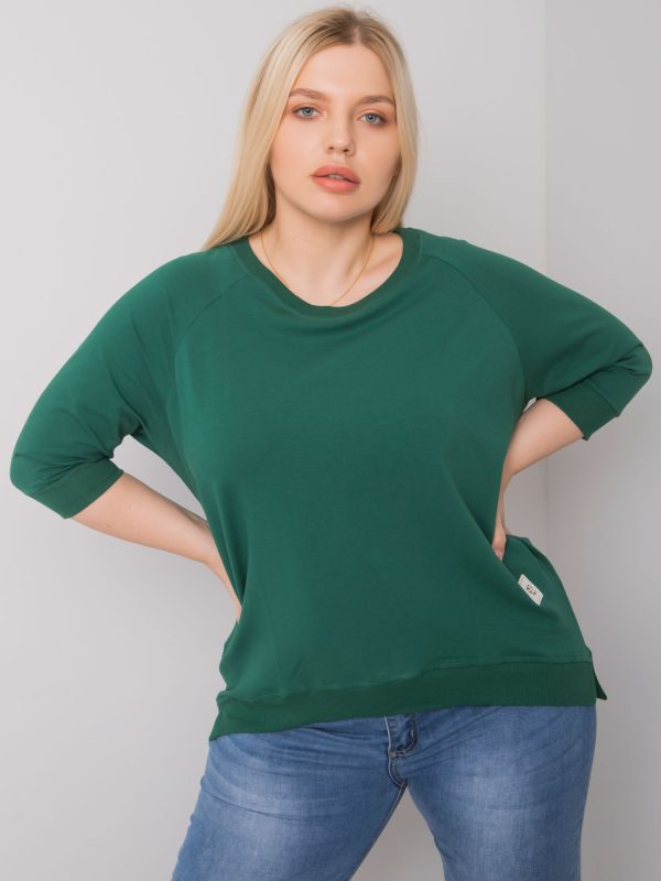 Ciemnozielona bawełniana bluza plus size Ninetta