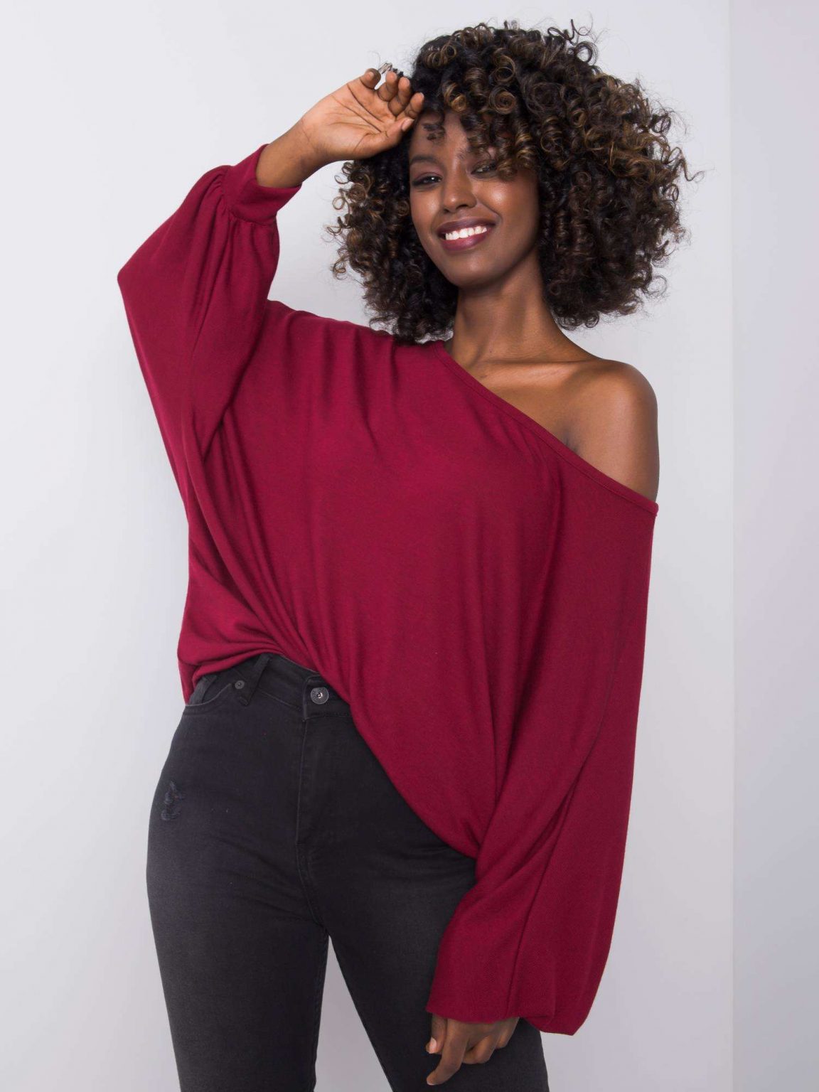 Bordowa bluzka oversize Manuela RUE PARIS