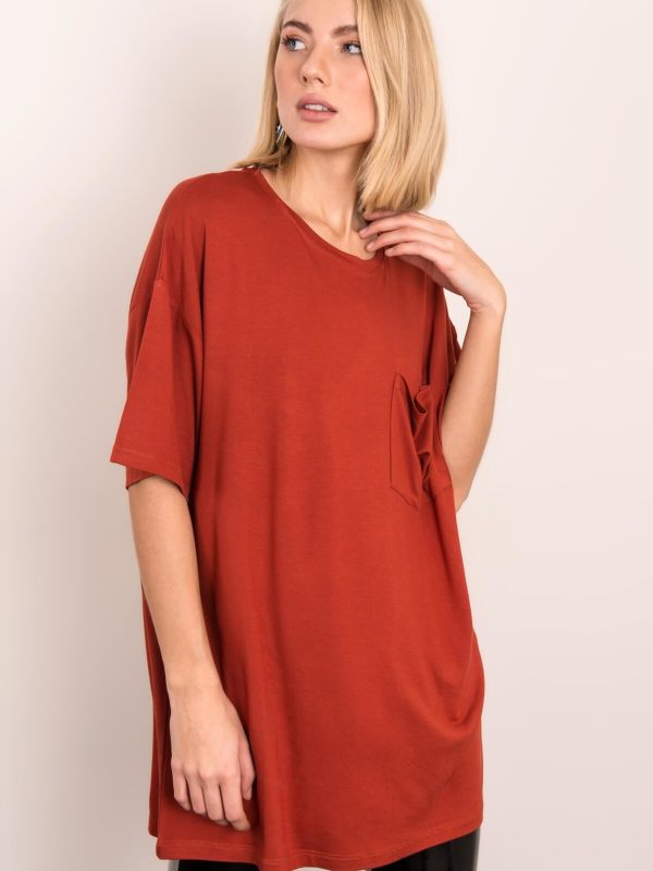 Ceglasty t-shirt oversize BSL