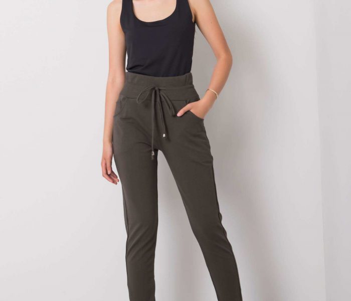Hurtownia Ciemne khaki spodnie dresowe Mavia