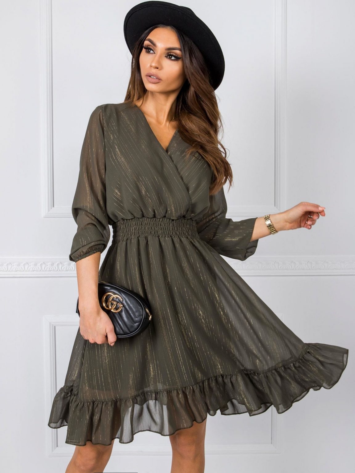 Khaki sukienka Cammy RUE PARIS