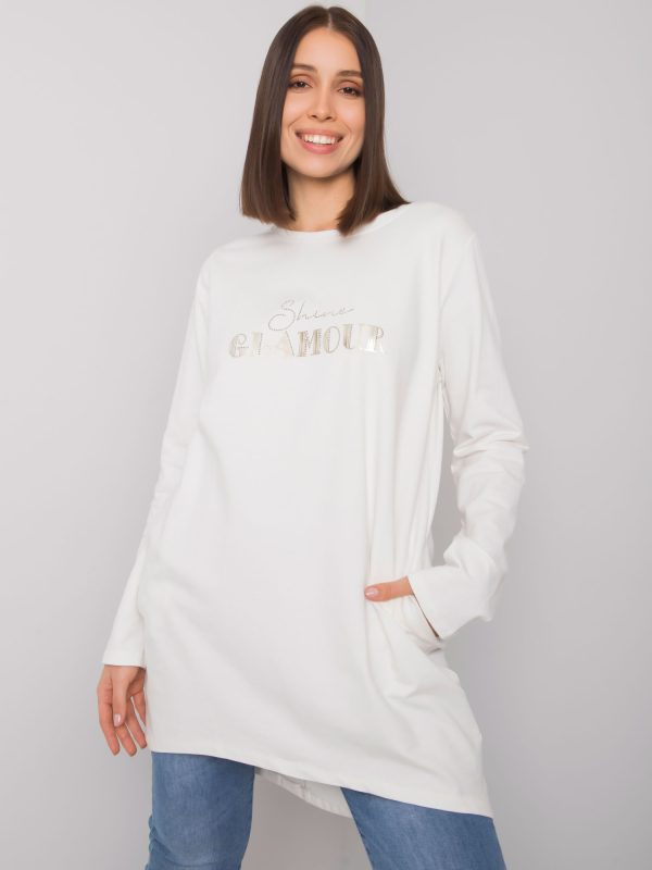 Ecru tunika plus size z kieszeniami Alexiah