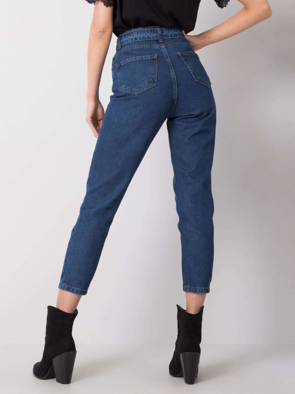 Niebieskie spodnie jeansowe high waist Kiara RUE PARIS