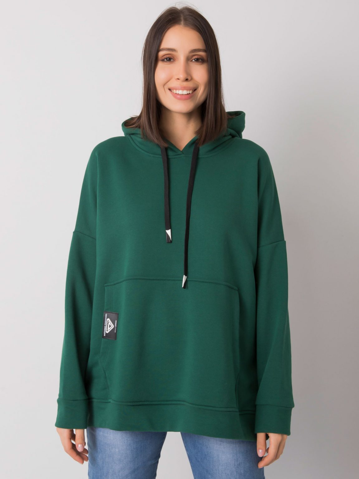 Ciemnozielona bluza kangurka plus size Josefina