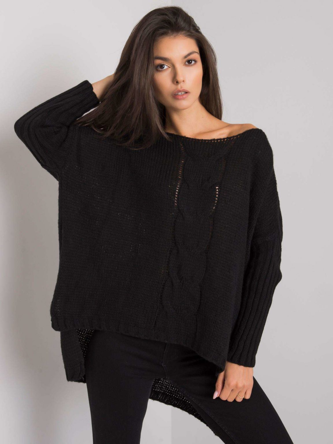 Czarny luźny sweter Tiffianie OCH BELLA