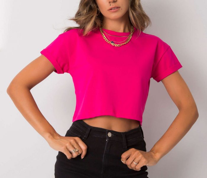 Hurtownia Fuksjowy krótki t-shirt Braelyn
