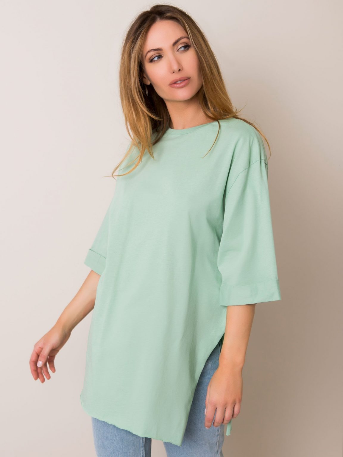 Miętowy t-shirt Becky RUE PARIS