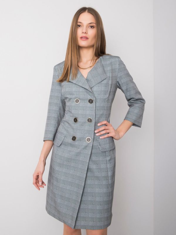 Khaki sukienka w kratkę Scarlett