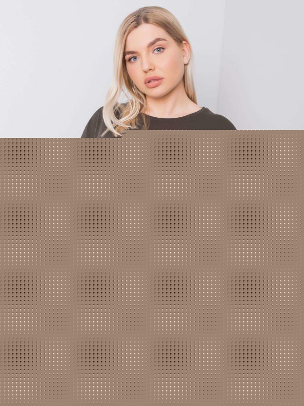 Ciemna khaki asymetryczna bluzka plus size Kendra
