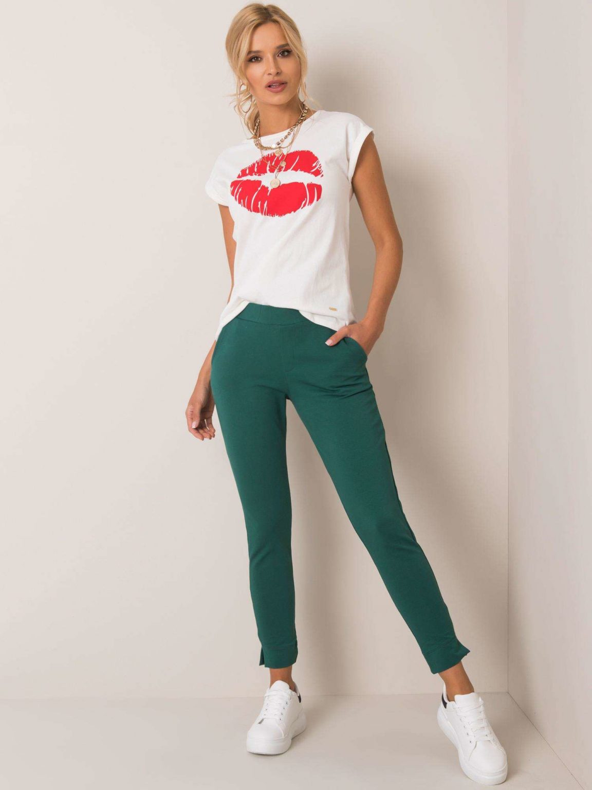 Ciemnozielone spodnie Nina