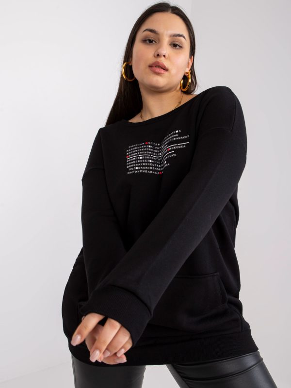 Czarna dresowa bluza plus size z aplikacją Desiree