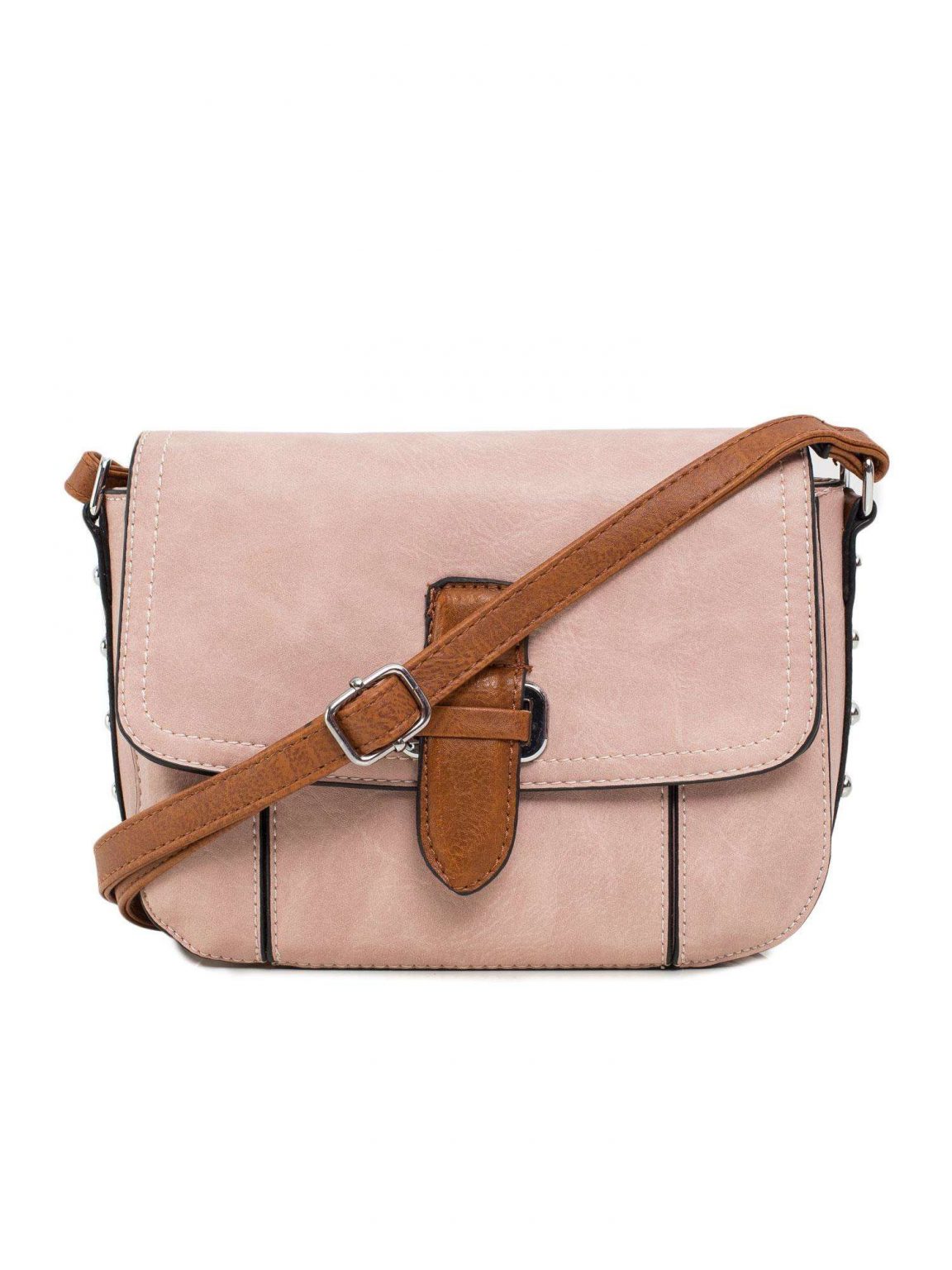 Brudnoróżowa listonoszka z klapką