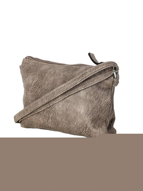 Szaro-brązowa listonoszka z eko skóry