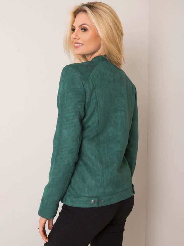 Ciemnozielona kurtka z ekozamszu Hannah STITCH & SOUL