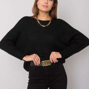 Czarny sweter z dzianiny Carina OCH BELLA