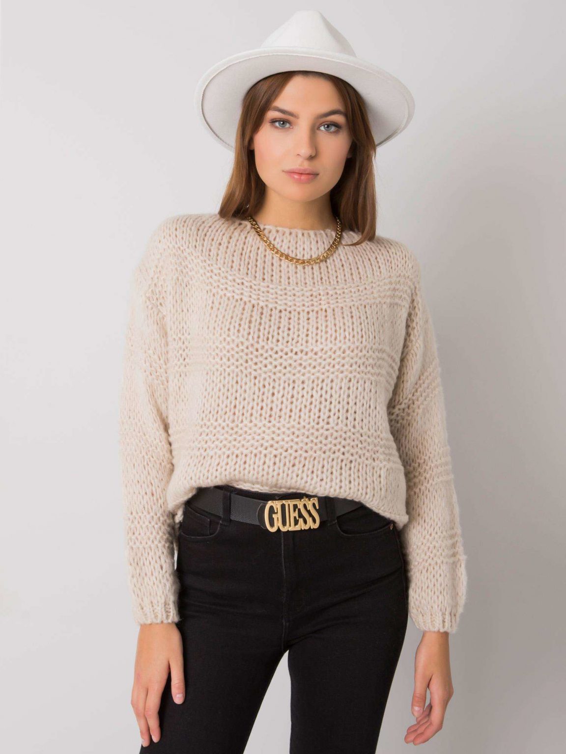 Beżowy sweter Reeva OCH BELLA
