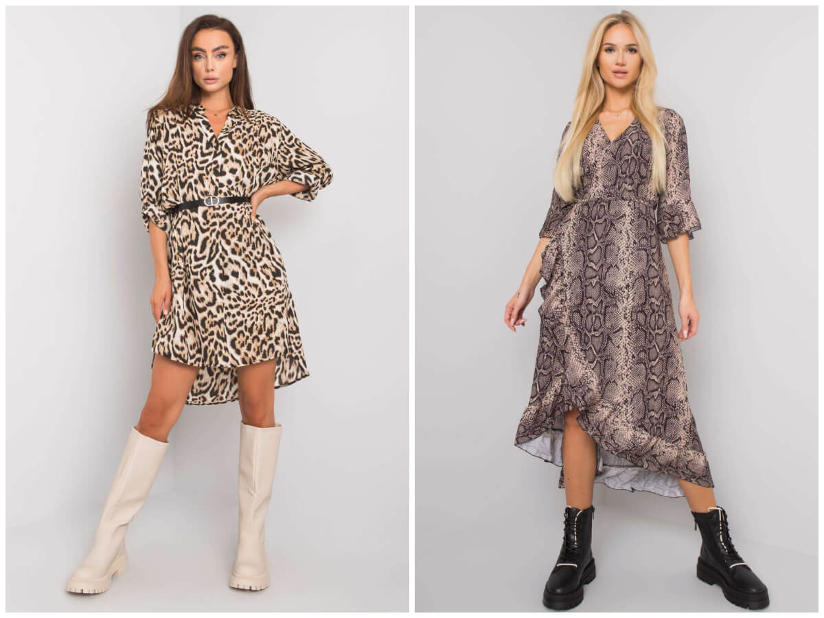 Complete the offer with women's dresses in animal patterns wholesale that rank high among fashion's hottest hits for the fall.