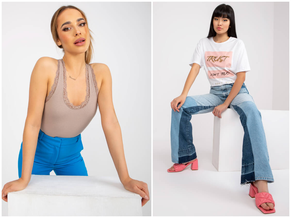 Duży wybór damskich topów i t-shirtów w hurtowni