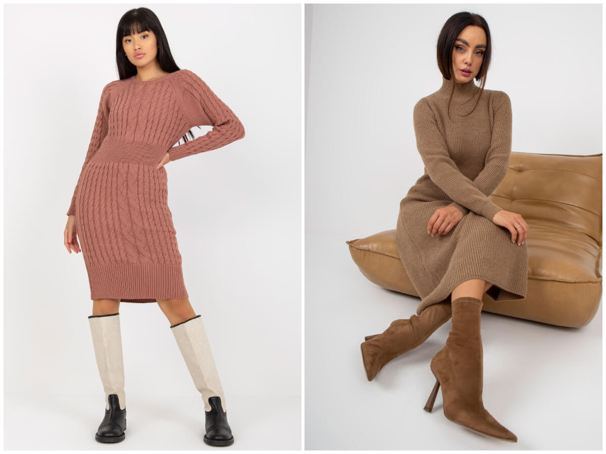 Discover the beautiful women's sweater dresses from the Factoryprice.eu wholesale offer