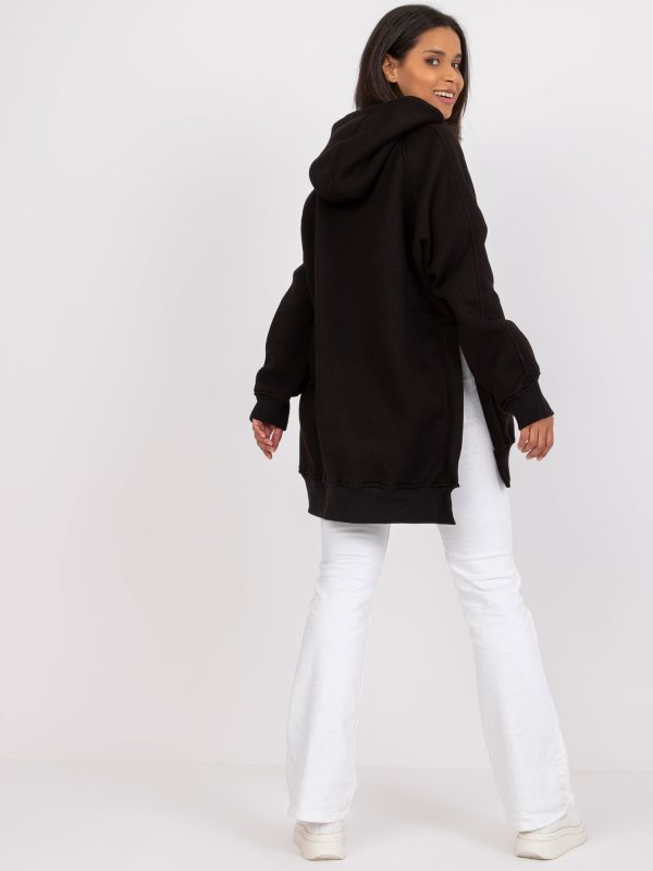 Hurtownia Czarna bluza dresowa oversize Michaella