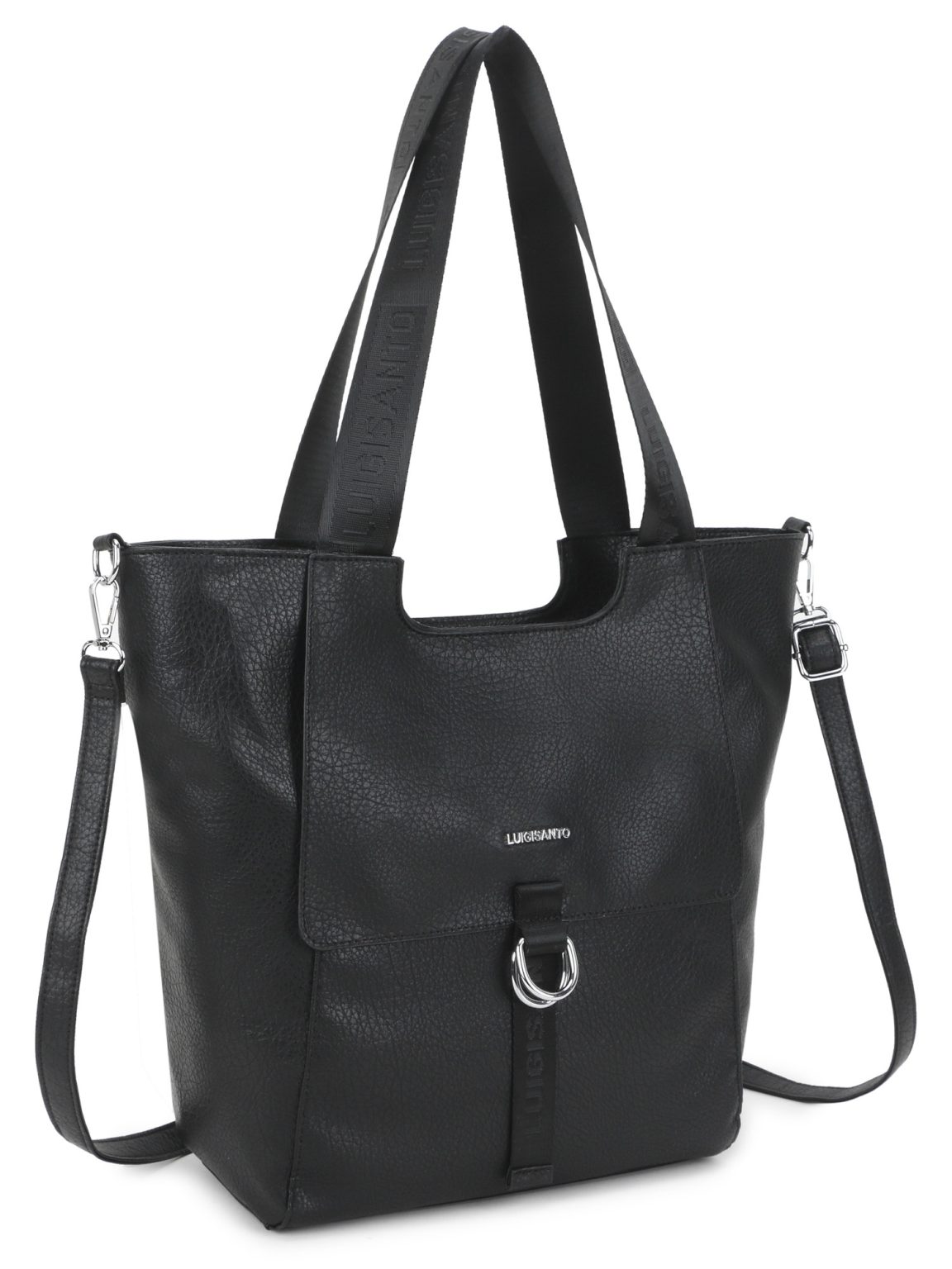 Hurtownia Czarna torba shopper na co dzień LUIGISANTO