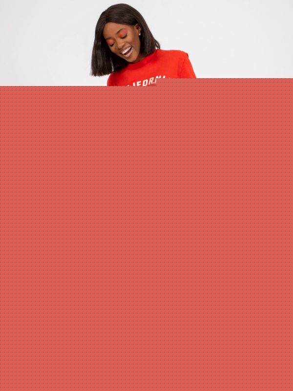 Hurtownia Czerwony damski komplet letni z t-shirtem