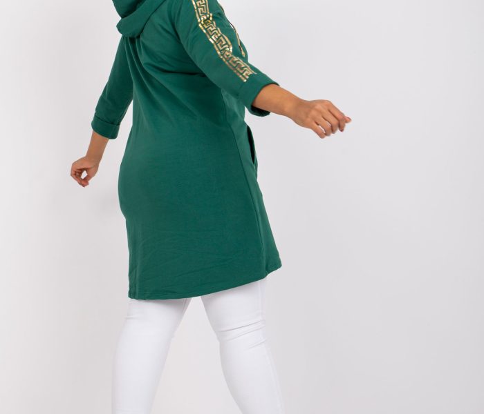 Hurtownia Ciemnozielona dresowa bluza plus size bawełniana Martha