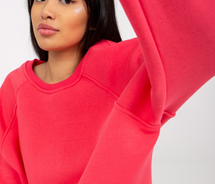 Hurtownia Koralowa dresowa bluza basic z okrągłym dekoltem Remy