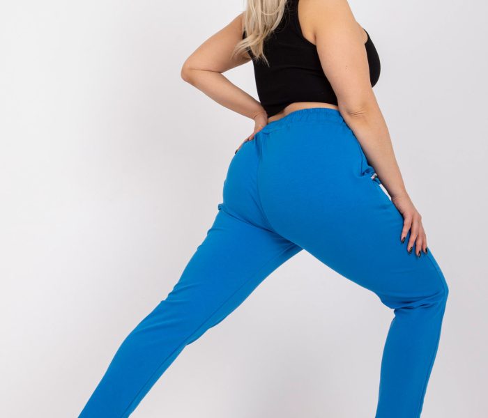 Hurtownia Niebieskie dresowe spodnie plus size z prostą nogawką Savage