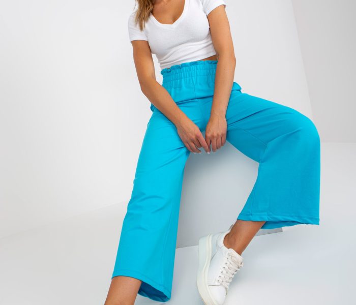 Hurtownia Niebieskie spodnie dresowe basic wide leg