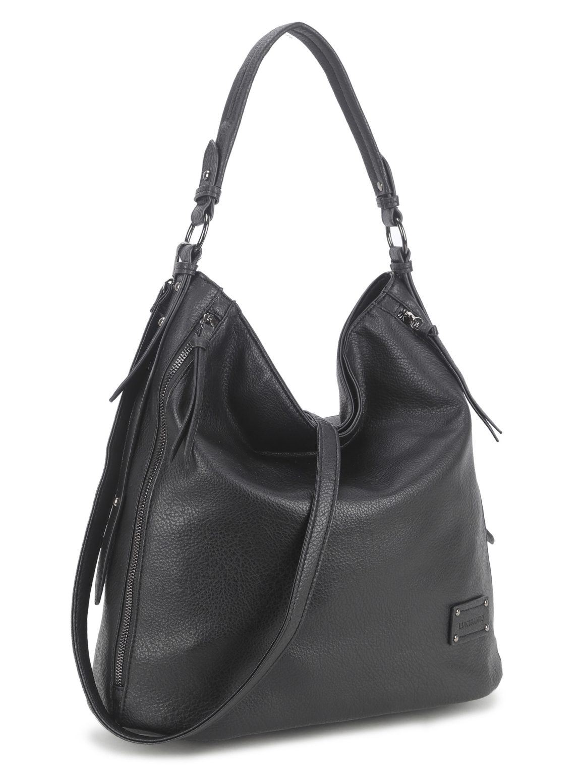 Hurtownia Czarna elegancka torba shopper LUIGISANTO