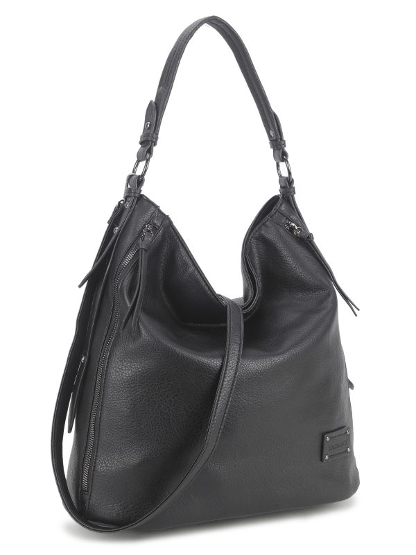 Hurtownia Czarna elegancka torba shopper LUIGISANTO