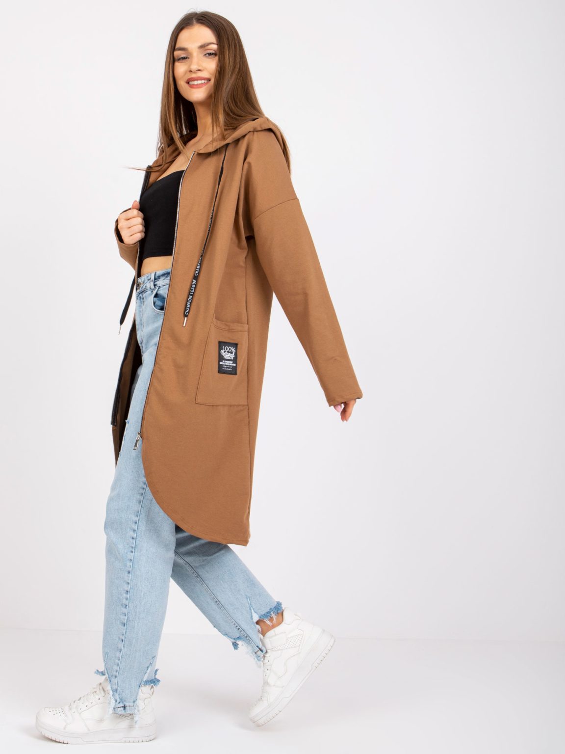Hurtownia Camelowa długa bluza Lelani