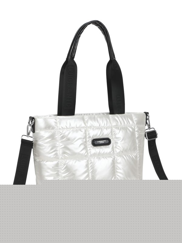 Hurtownia Biała torba shopper z pikowaniem LUIGISANTO
