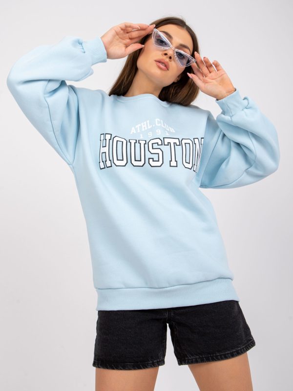 Hurtownia Jasnoniebieska bluza dresowa z nadrukiem Los Angeles