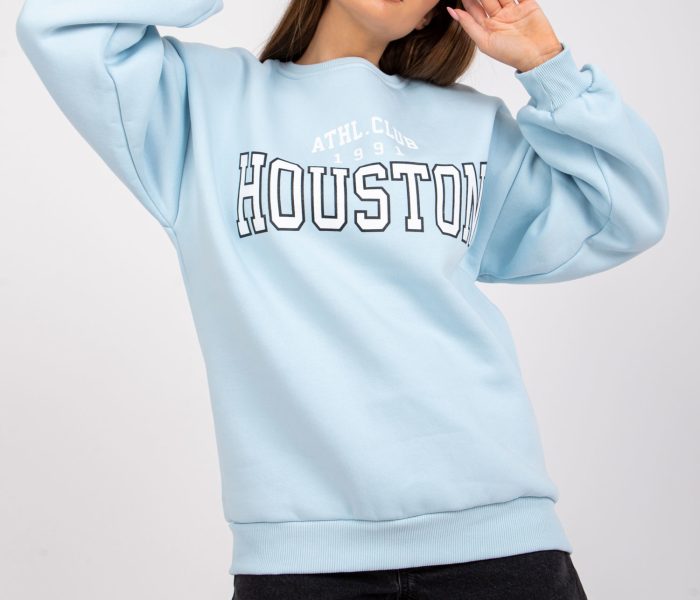 Hurtownia Jasnoniebieska bluza dresowa z nadrukiem Los Angeles