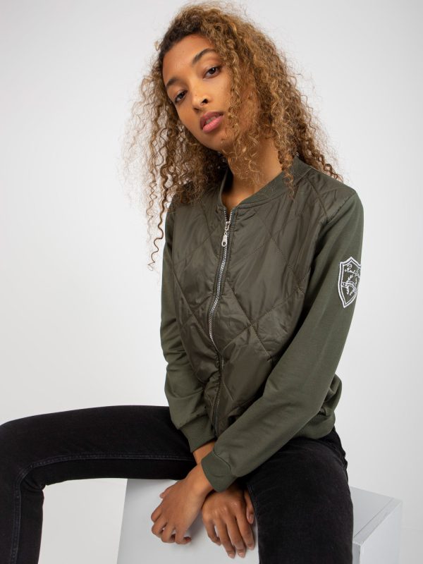 Hurtownia Khaki damska bluza bomberka z pikowaniem RUE PARIS