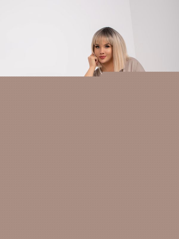 Hurtownia Ciemnobeżowa bluzka plus size z bawełny Marianna