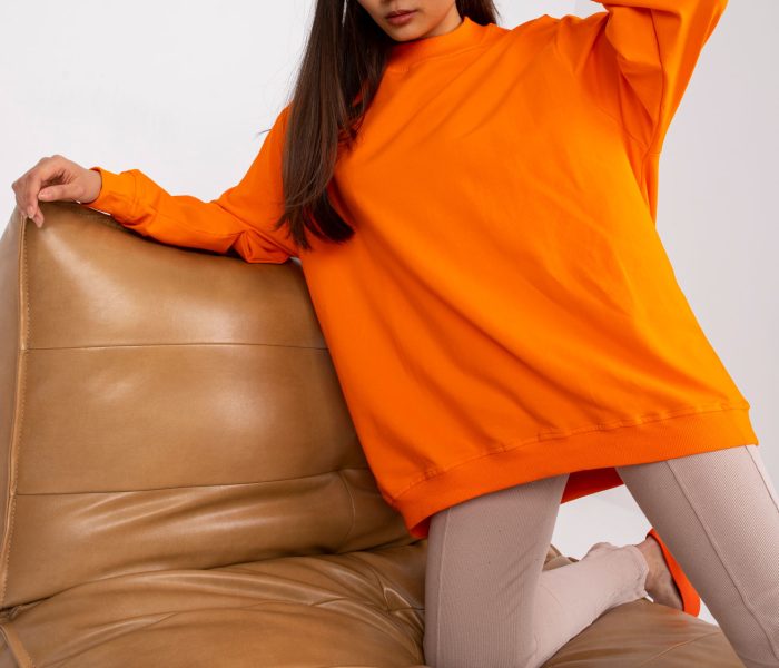 Hurtownia Pomarańczowa dresowa bluza basic Twist